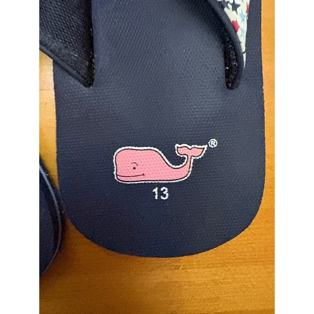 Vineyard Vines Boys Navy‎ Blue Star Print Flip Flop Sandals Size 13